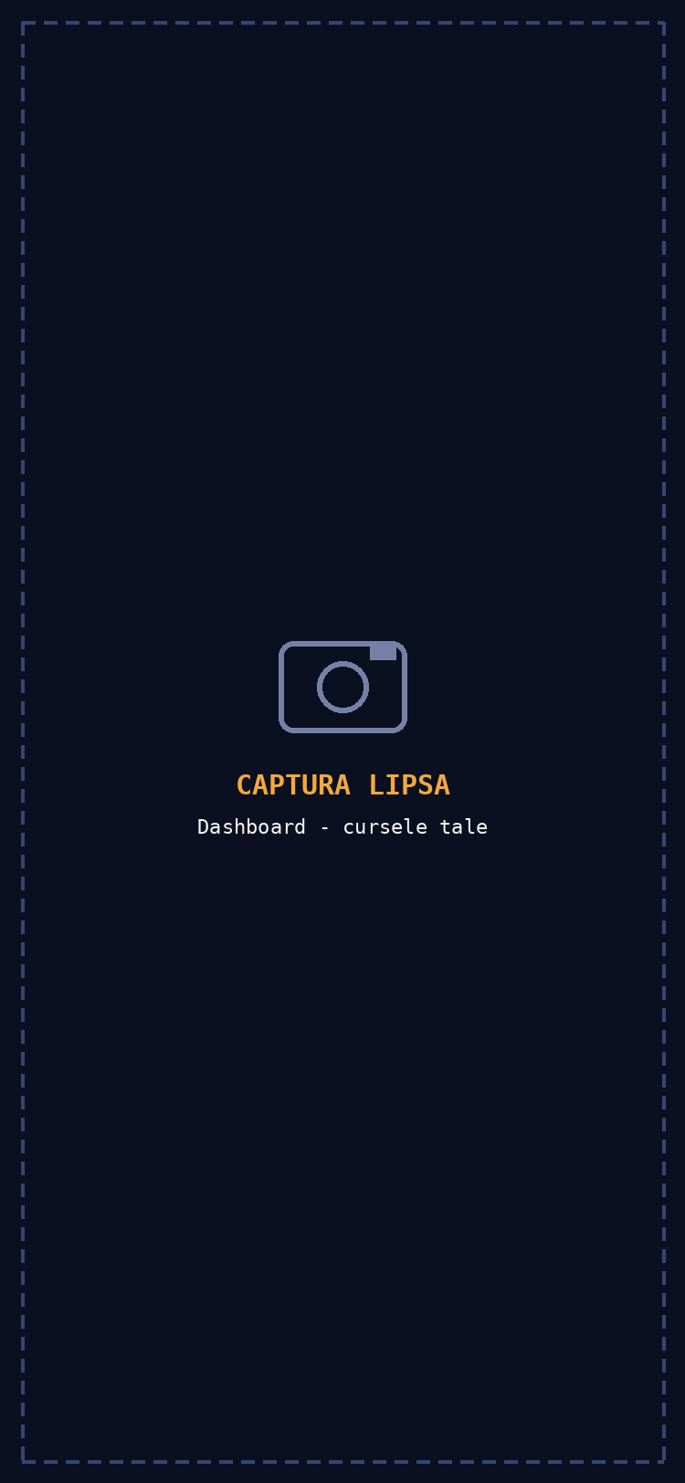 Dashboard-ul aplicatiei cu cursele programate